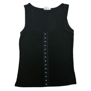 LNA Black Corset Front Tank Top Fitted Essential Sz. Extra Small